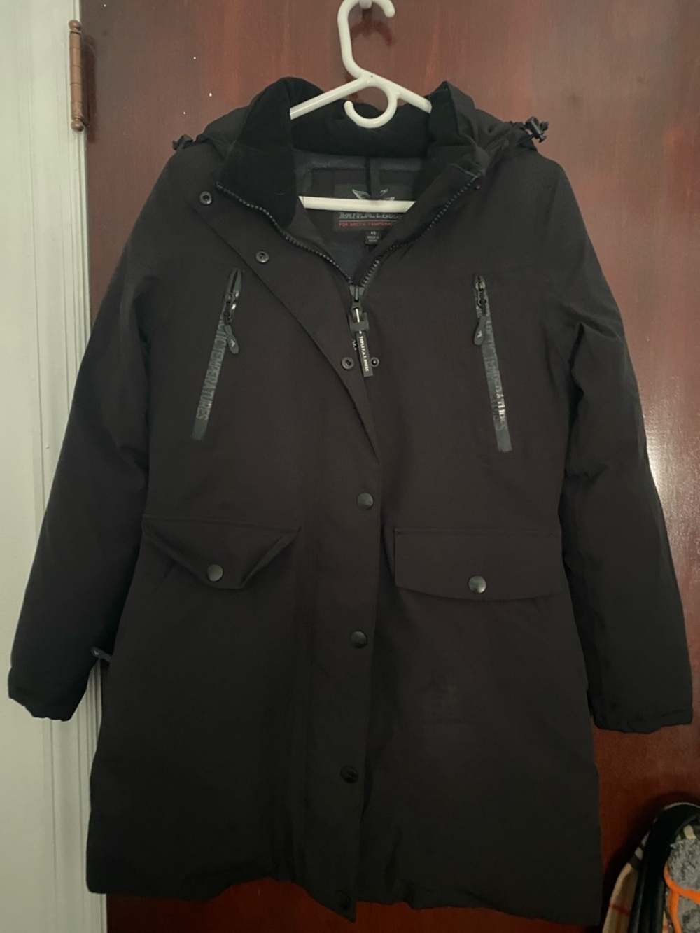 Women's Black Hooded Puffer Coat - Insulated Winter Jacket